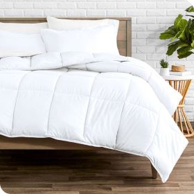 Twin/Twin XL size Super Soft Microfiber Down Alternative Comforter Set White
