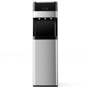 Bottom Loading Water Cooler Dispenser, 3 Temperature Settings -Hot-Cold-Room Temp, Compatible With 5-Gallon Water Bottles (Option: Silver)