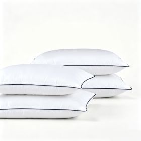 Pillows Standard And Full Size, Hotel Collection Bed Pillows For Side, Back, And Stomach Sleepers, Fluffy And Supportive, Down Alternative Microfiber (Option: 4pc Blue Standard 17x 26in)