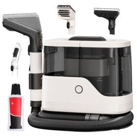 Portable Carpet And Upholstery Cleaner, 13KPa Suction With 3 Brushes, For Couch, Car Seat, And Rugs (Option: White and Black)