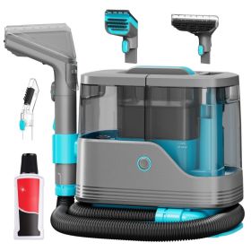 Portable Carpet And Upholstery Cleaner, 13KPa Suction With 3 Brushes, For Couch, Car Seat, And Rugs (Option: Grey and Blue)