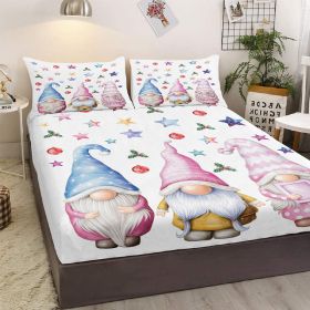 Christmas Fitted Sheet Set Xmas Snowman Bed Sheets for Kids Teen Girls Winter Snowflakes Christmas Decor Bedding Set 1 Fitted Sheet & 2 Pillowcase (size: Full)