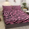 Leopard Print Fitted Sheet Women Cheetah Print Bed Sheet Set Ultra Soft Decor Africa Animal Wildlife Bed Cover 3Pcs Bedding Sheets