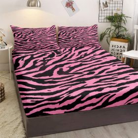 Leopard Print Fitted Sheet Women Cheetah Print Bed Sheet Set Ultra Soft Decor Africa Animal Wildlife Bed Cover 3Pcs Bedding Sheets (size: Queen)