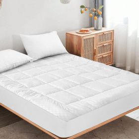 Solid-color embossed mattress bedspread, Twin size (Color: White)