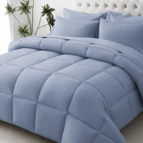 Blue 2-Piece & 3-Piece Bedding Comforter Set – Twin/Queen/King – Soft Microfiber (Inclusion: Comforter *1+Pillowcase*2, size: Queen)