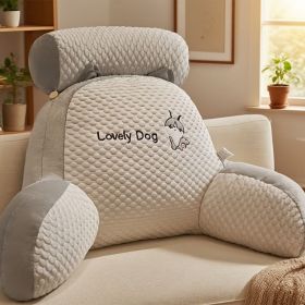 Iced Bean Husky Sofa Reading Pillow 60*40cm (Color: gray)