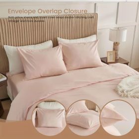 Serta Simply Clean Pleated Duvet cover King (Color: Pink, size: King)