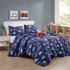 Fire Turck 4PC COMFORTER SET (size: Twin)