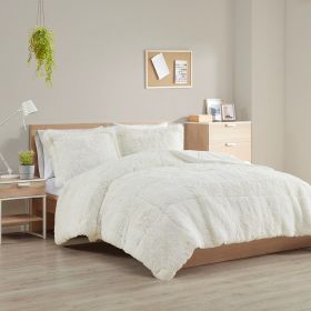 King/Cal King Shaggy Long Fur Comforter Mini Set (Color: as Pic)