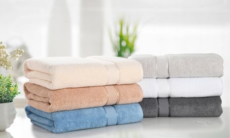 Kathy Ireland Zero Twist Cotton Plush Bath Sheet Towel (Color: Sky Blue)