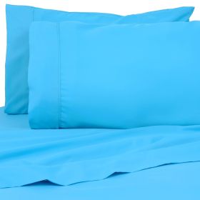 Premier Colorful Bright 4 pc Microfiber Sheet Sets (Color: Aqua Blue, size: Twin)