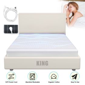 Queen/King Size Options Grounding Sheet 95% Organic Cotton 5% Silver Fiber Fitted Grounded Sheet With 15FT Grounding Cord For Improve Sleep Therapy We (size: 1Pc King Size)