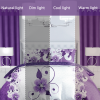 9-Piece Purple Floral Bedding & Curtain Set (Queen/King/Cal King) - Quilted Microfiber Bedspread + Sheer Curtains
