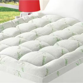 Sleep Solution Ultra Soft Queen Size Mattress Topper - Rayon Derived From Bamboo Pillow Top Mattress Pad For Back Pain Relief - Naturally Cooling For (Option: Green 900g twin)