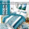 9-Piece Turquoise Paisley Bedding & Curtain Set (Queen/King/Cal King) - Quilted Microfiber Bedspread + Sheer Curtains