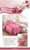 3-Piece Pink Rose Floral Quilted Bedspread Set, Romantic Color Block Coverlet with 2 Shams, Lightweight All-Season Blanket
