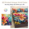 Bedding Fitted Sheet with Deep Pocket Mattress Cover Sheets,Colorful Flowers Printed Fabric Bed Sheets